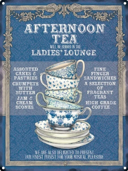 

Tin Sign Afternoon Tea Lounge Poster Metal Sign Decoration Home Living Room Club Clubhouse Hotel Lounge Decoration Plaque Poster