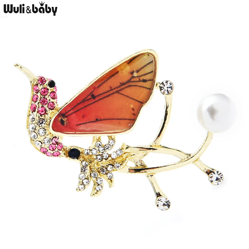

Wuli&baby Flying Bird Brooches For Women Unisex Pearl Rhinestone Bird Animal Party Casual Brooch Pin Gifts
