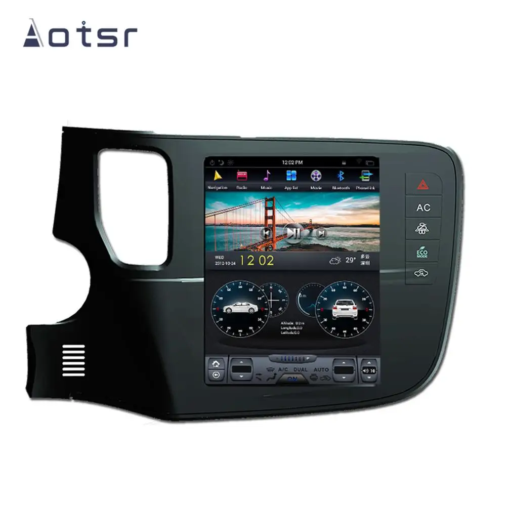 Автомобильный GPS-навигатор в стиле Тесла Android 9 0 4 Гб ОЗУ для Mitsubishi OUTLANDER 2014 +