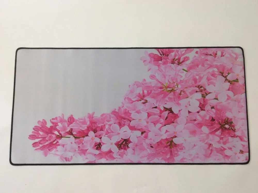 Yuzuoan Beauty 900x400x3мм розовые цветы Расширенный игровой коврик для мыши Коврик большой