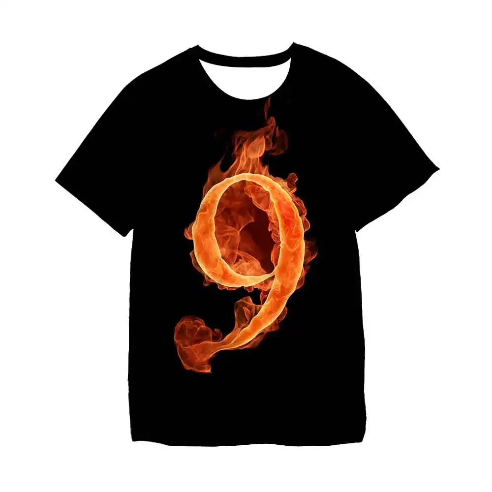 

Cool Kids T-Shirts 3D Flame Number Girls Clothes Boys Children Fashion Street Style T-Shirt Summer Funny Baby Tops 4-14Years