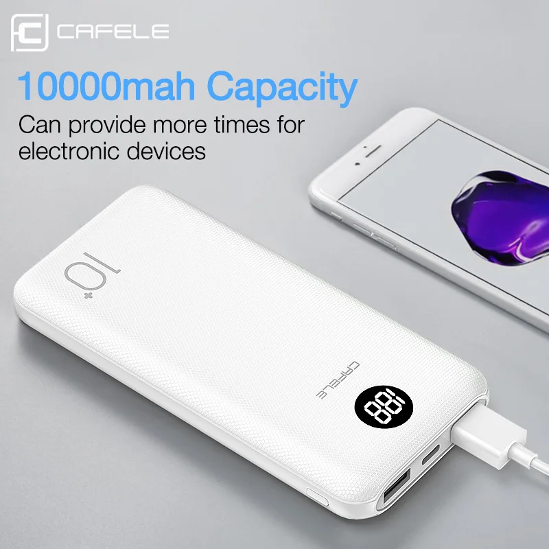 CAFELE LED портативное зарядное устройство для iPhone Samsung Xiaomi Huawei Универсальное с