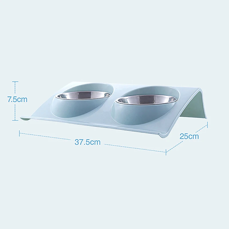 

Double Dog Bowl Puppy Cats Pet Feeding Station Stainless Steel Food Water Bowls Feeder Solution for for Dogs Cat Bowls Dropship