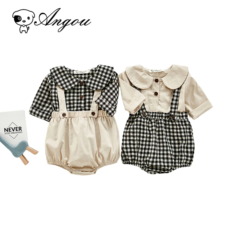 

Angou Toddler Baby Boy Girl Long Sleeve Lapel Top+Pumpkin Trouser Suit Kids Infant Jumpsuits Newborn Baby Boys Girls Clothes