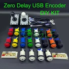 2 игрока, аркадная часть, сделай сам, USB-кодировщик в Овальном стиле, 5-контактный джойстик + HAPP, аркадные кнопки для ПК MAME, Raspberry Pi, Windows