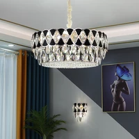 modern crystal chandelier light luxury simple new living room bedroom lamp round atmosphere dining room lamp nordic style lamps