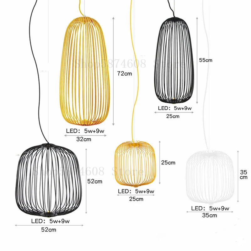 Foscarini спицы 1/2 подвесной светильник s современная светодиодная птичья клетка