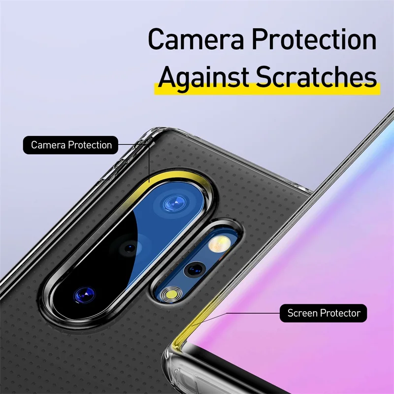 Baseus Transparent TPU Shockproof Phone Case For Samsung Galaxy Note10 Plus Anti-fall Protection Shell Ultrathin Soft |