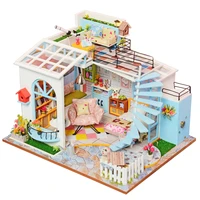 casa doll house furniture miniature dollhouse diy miniature house room box theatre toys for children casa dollhouse m20a
