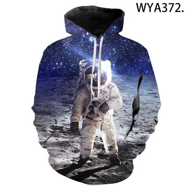 3D Printed Astronaut Hoodies Men Women Children Spring Autumn Galaxy Space Sweatshirts Casual Moon Cool Boy Girl Kids Hoodie images - 6
