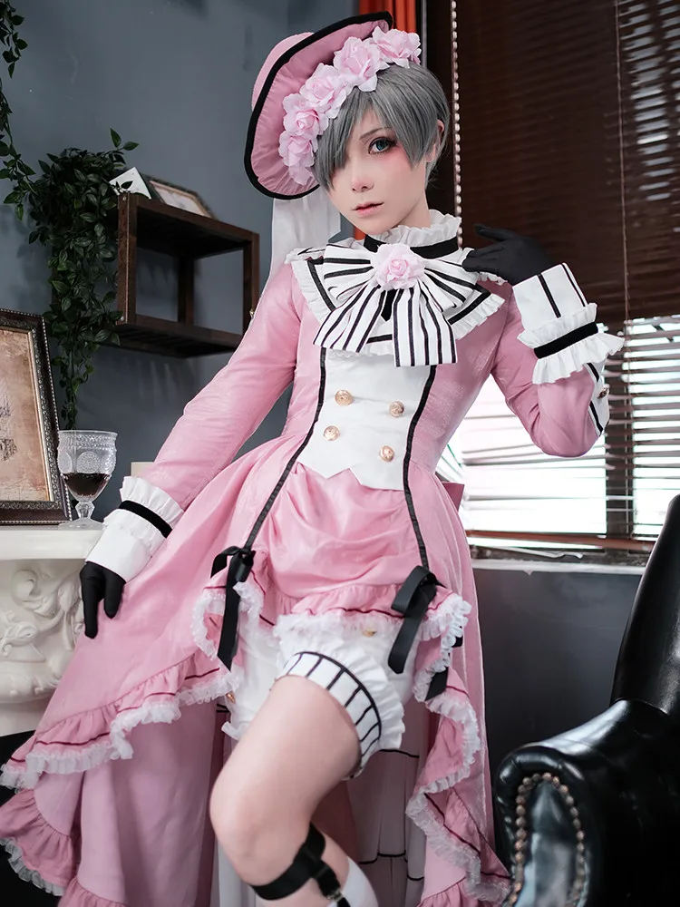 Аниме Черный дворецкий костюм для косплея Ciel Phantomhive Robin платье лолиты на Хэллоуин B