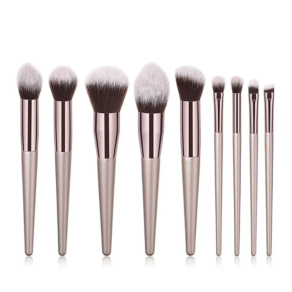 

10/14 Pcs Makeup Brushes Champagne Gold Beauty Tool Set Handle Eye Shadow Powder Eyebrow Make Up Brush