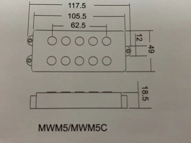 Wilkinson Lic звукосниматель для бас-гитары для 5 струн MWM5 Musicman