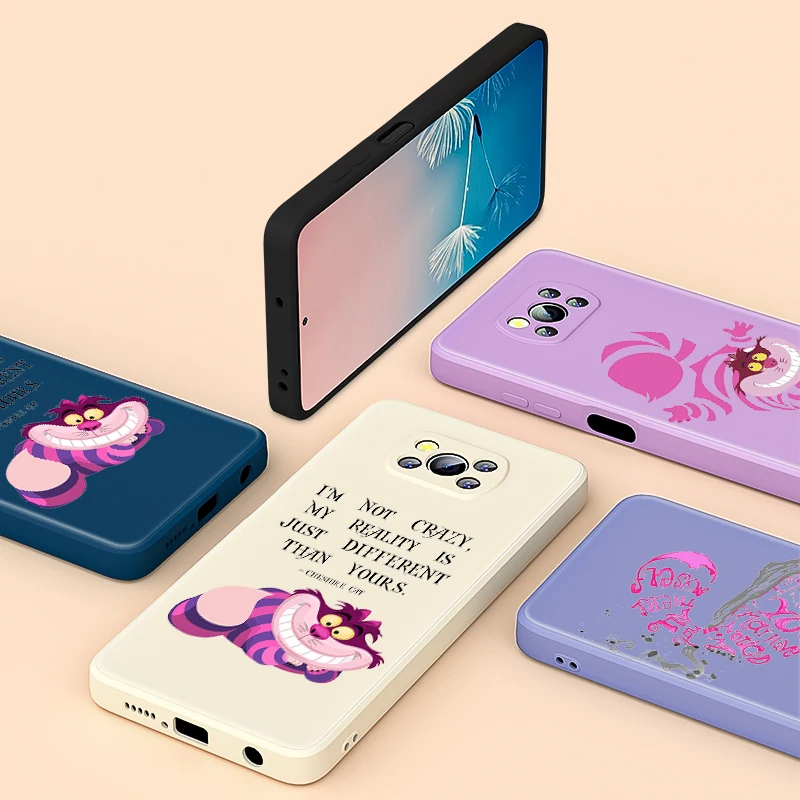 

Cheshire Cat Alice in Wonderland Liquid Silicone For Xiaomi 6 X CC9 A3 Lite Mix 3 4 Poco X3 NFC X2 M2 C3 M3 Pro F3 GT Phone Case