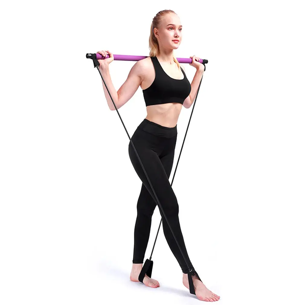 

Pilates Fitness Stick Lightweight Trainer Pilates Bar Stick with Resistance Band for Gym Home Fitness Sports Body Workout