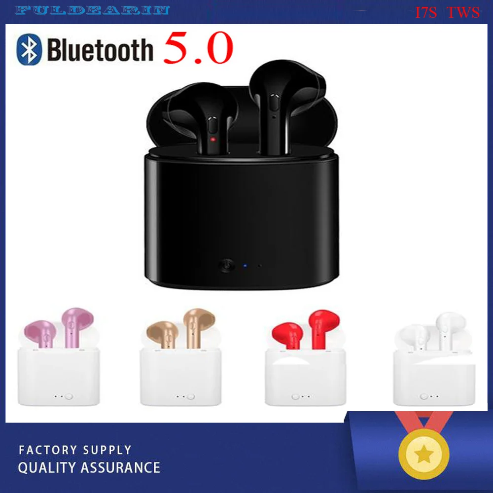 Пять цветов I7S TWS беспроводной Bluetooth V5.0 наушники капельки со стерео гарнитурой с