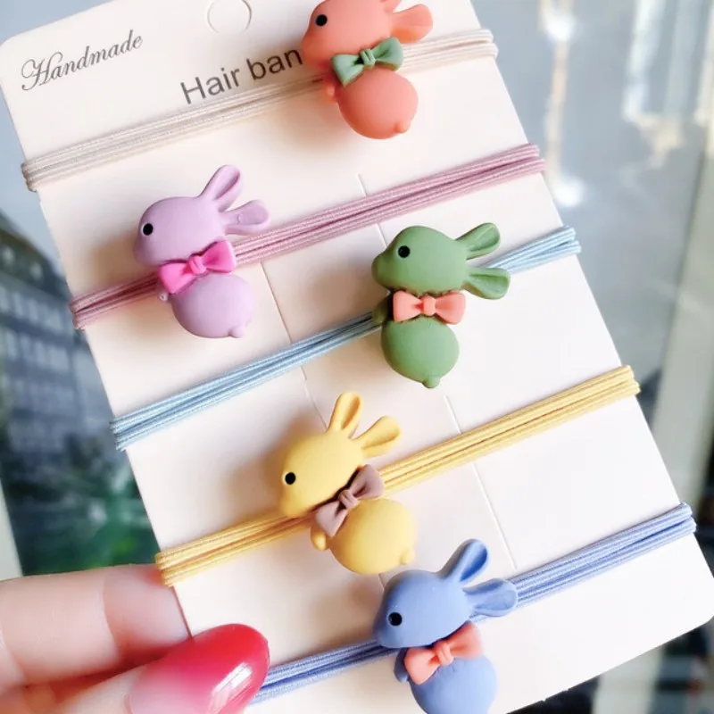 26 (5 pieces) AHB 3-5 шт./компл. с мультипликационным принтом «Unicorn Hair резинкой для маленьких девочек, ручная работа, Симпатичные нейлон волос резинки для волос набор веревок аксессуары - Цвет: 26 (5 pieces)