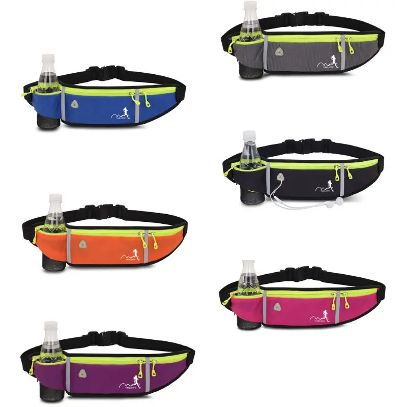 

Sports Waist Bag Reflective Belt Fanny Pack Hiking Running Bum Bag Water Bottle Holder