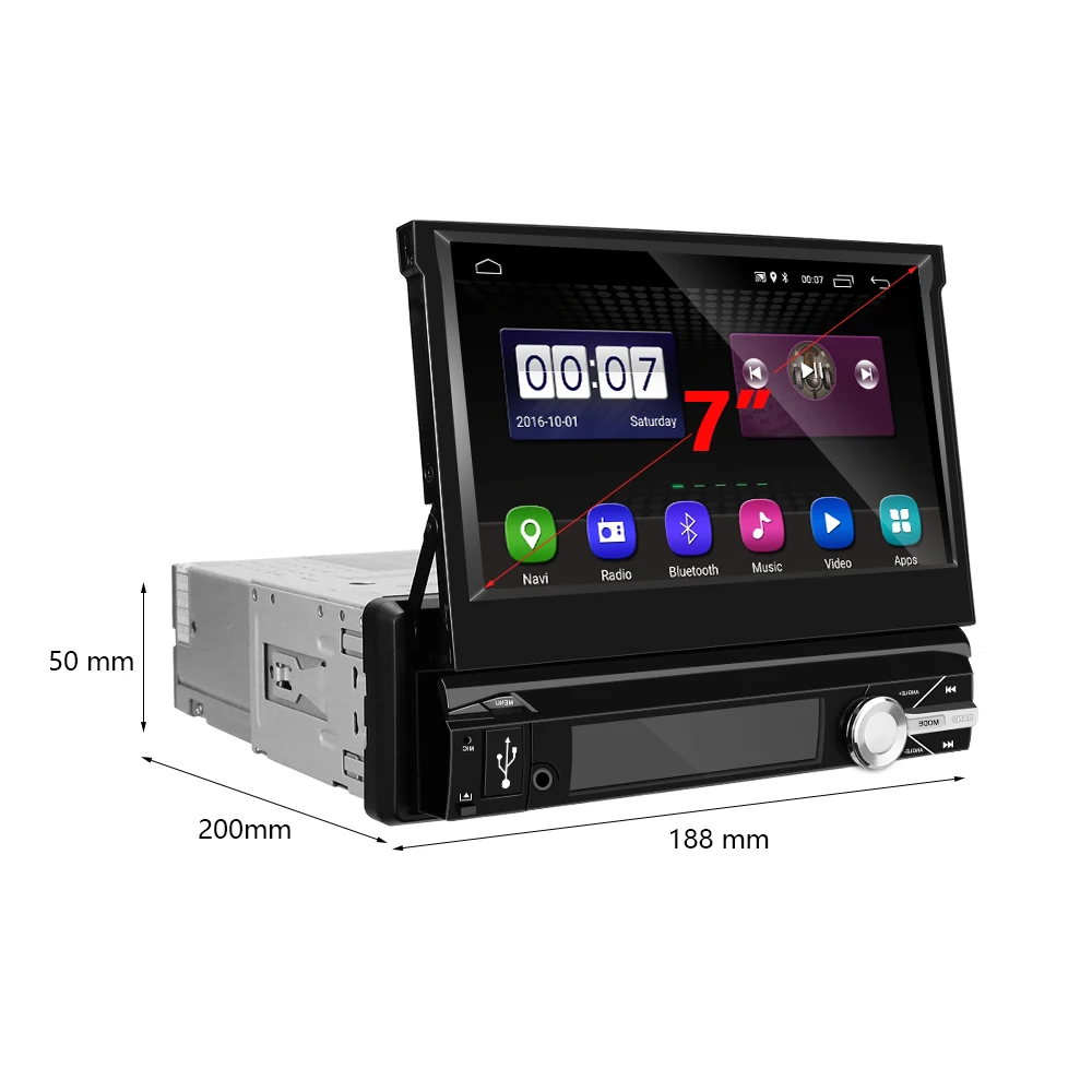 Автомагнитола Camecho 1 Din Android 9 0 мультимедийный проигрыватель с выдвижным GPS Wi Fi 7