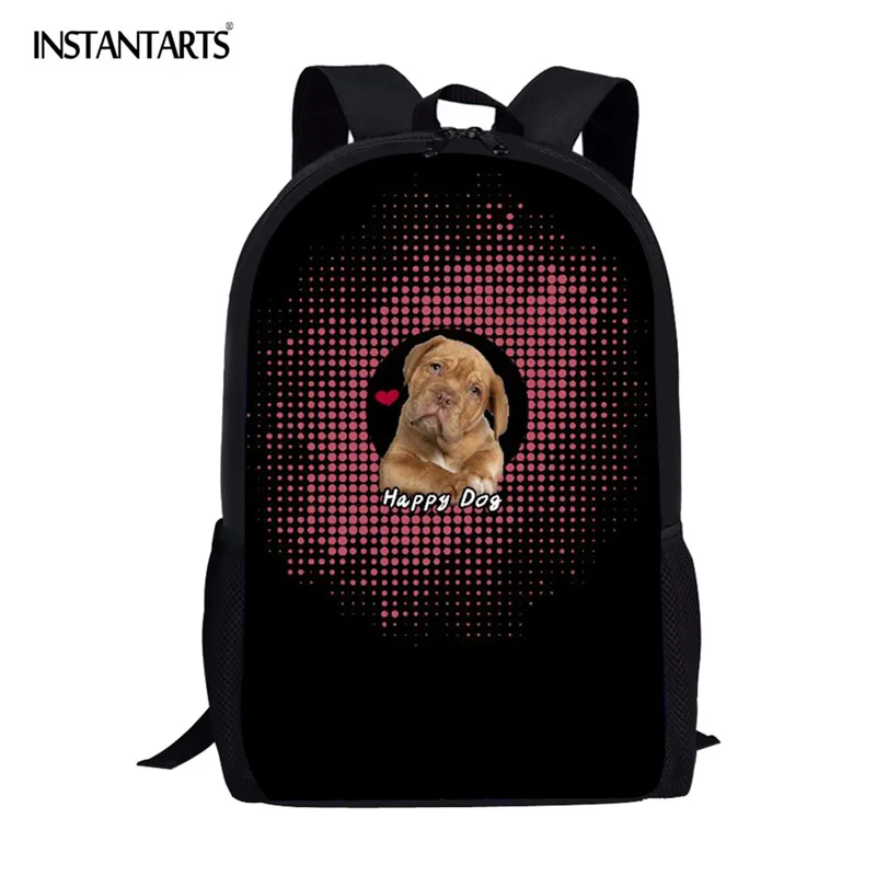 Детские школьные ранцы INSTANTARTS с принтом милой мультяшной собаки, легкий рюкзак для мальчиков, повседневные сумки на плечо для книг для подро...