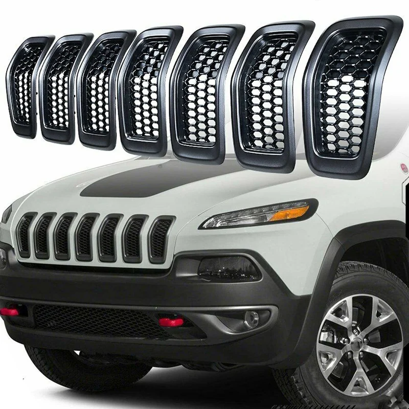 

AP68-7Pcs автомобиля Передняя решетка сборки совместимы для Jeep Cherokee 2014-2018 номер детали: 6CY39XS9AC