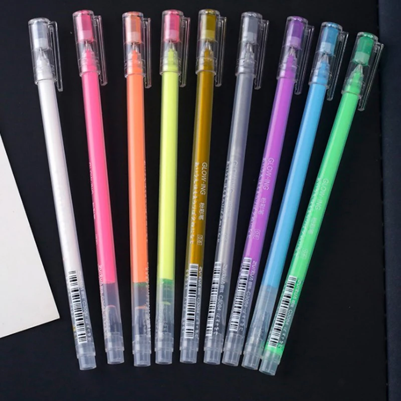 

9 шт. 0,6 мм белыми чернилами Цвет фотоальбом гелевая ручка канцелярские принадлежности для офиса обучения детей милый ручка для скрапбукинг...