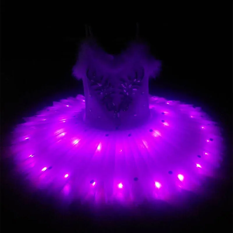 Светящийся танцевальный костюм, флуоресцентная балетная юбка для взрослых, светодиодная одежда для свадебных представлений, Детская пушис... от AliExpress RU&CIS NEW