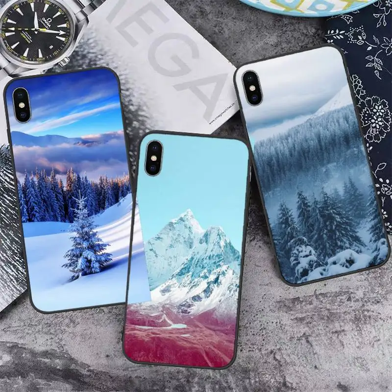 

Winter Snow Mountain Scene Phone Case for iPhone 13 12 11 mini pro XS MAX 8 7 6 6S Plus X 5S SE 2020 XR