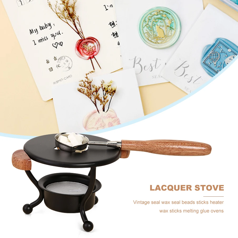 

Vintage Seal Wax Seal Beads Sticks Heater Wax Sticks Melting Glue Oven / Spoon Tool Stove Pot For Wax Seal Candle Stamp