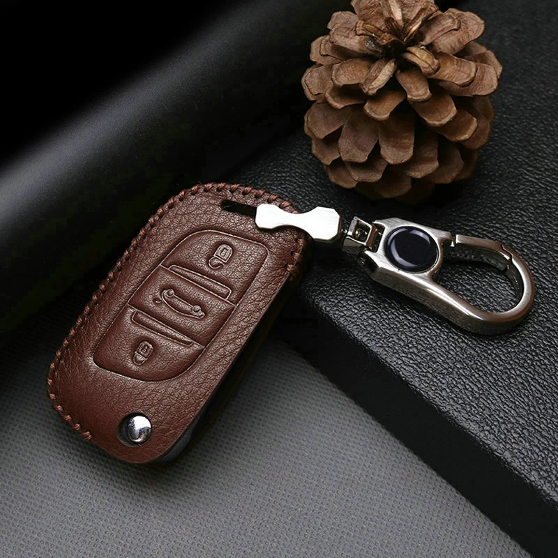 

KUKAKEY Key Wallets Bag Case For Peugeot 206 207 208 407 406 2008 307 308 3008 Anti-wear Key Cover Shell Car Keychain
