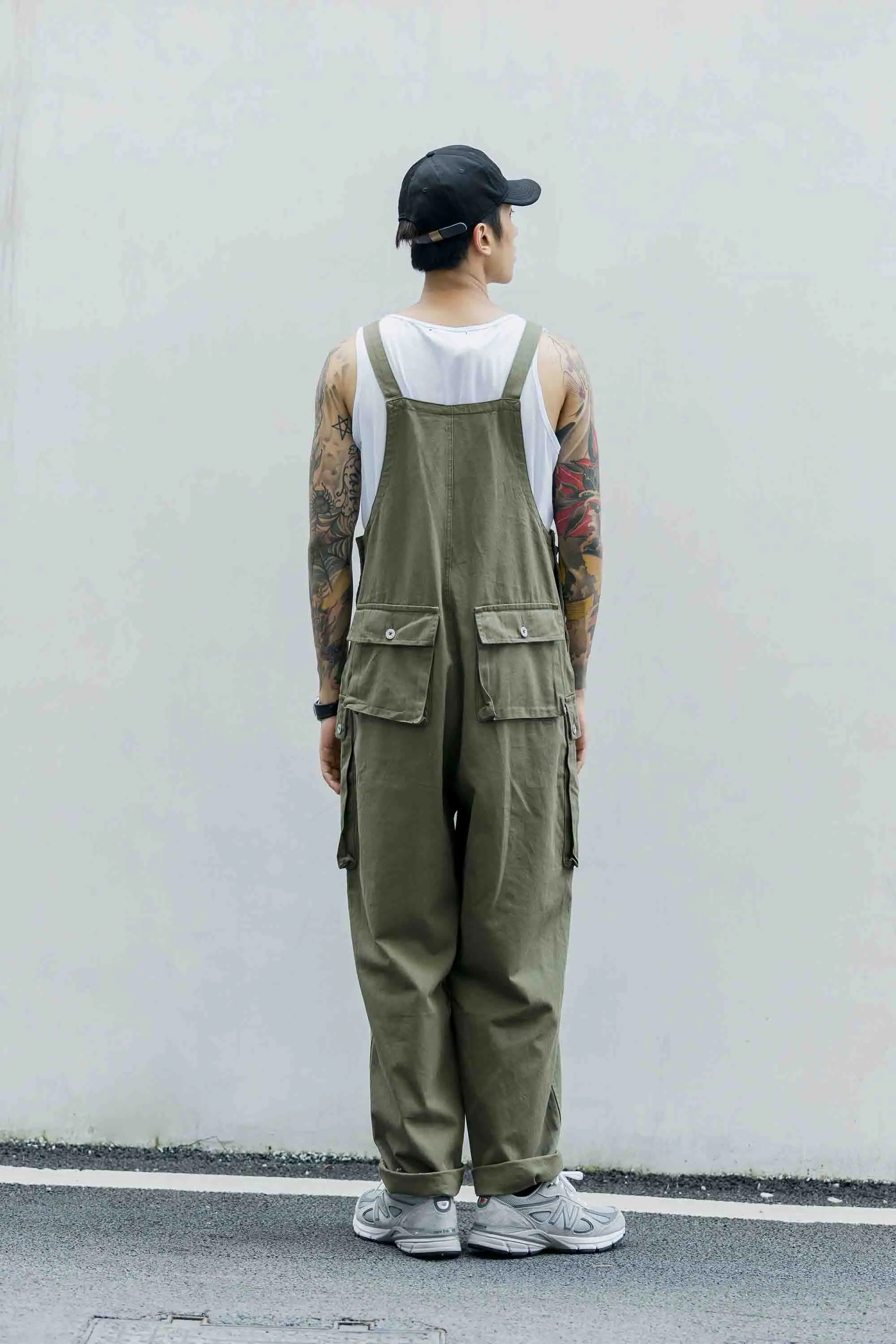 Мужской повседневный комбинезон рабочие брюки на подтяжках уличная