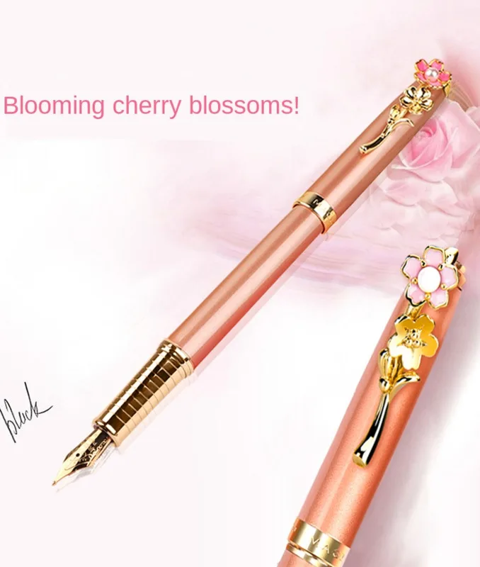 

German glossy metal fountain pen professional student calligraphy practice tool high-end exquisite gift for business man