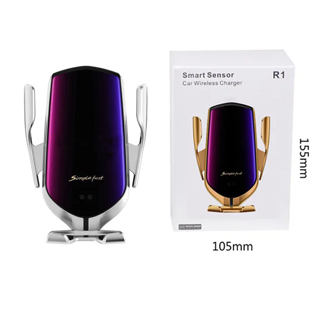 10w fast qi wireless car charger holder mount infrared sensor for samsung s10 s9 s8 iphone x xr xs11 8 automatic clamping r1 free global shipping