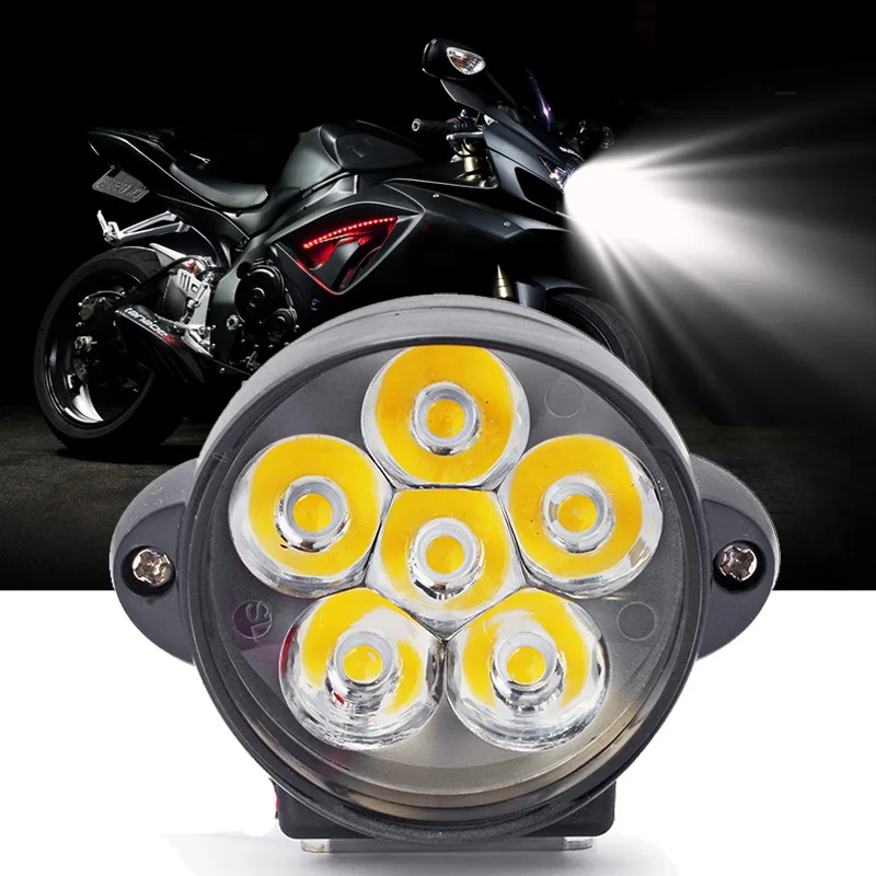 Новый 10 Вт 1200lm мотоцикл светодиодные фары самокатов туман Spotlight 6500 К белый
