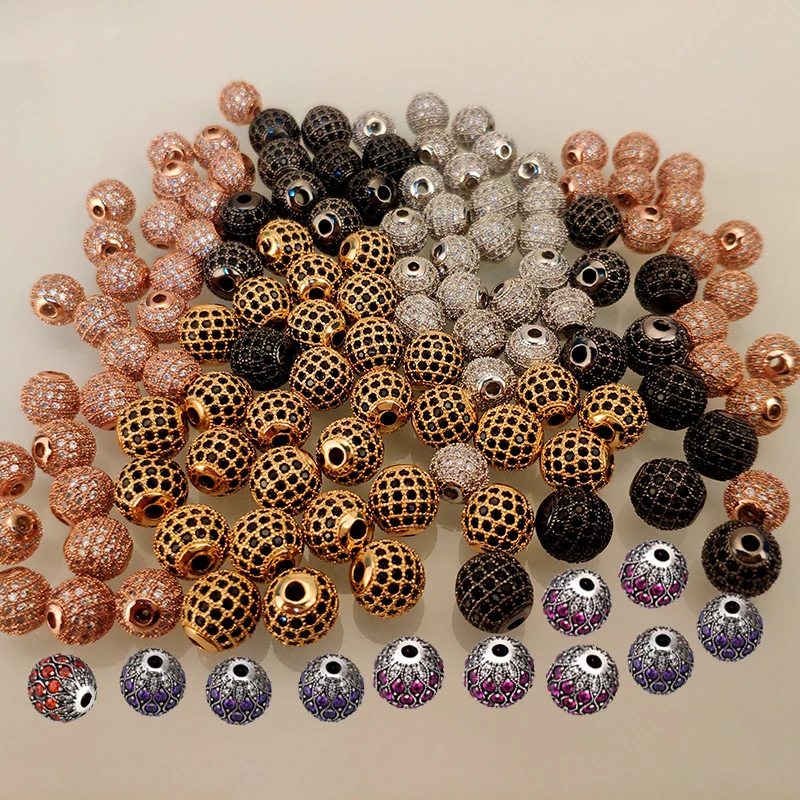 Бусины разделители 10 мм ретро шарик из циркония для изготовления ювелирных