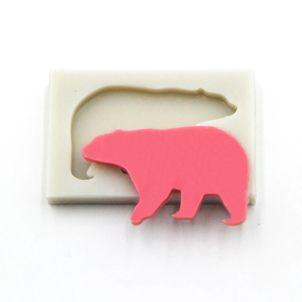 Симпатичные Брелоки с белым медведем силиконовая форма для помадки жвачки