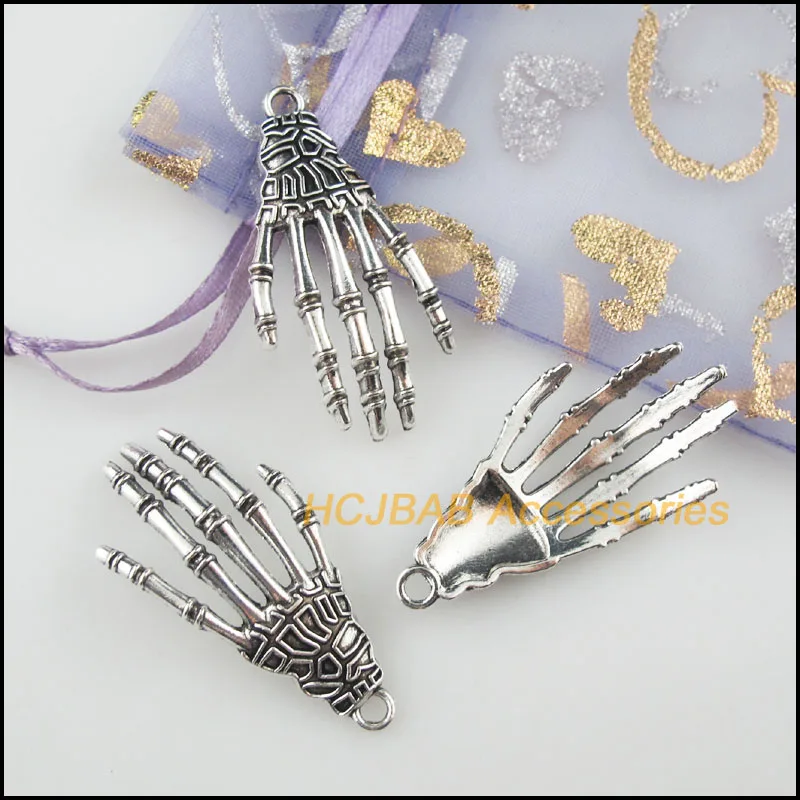 8 шт. Новый Череп когти очаровательные Тибетский серебристый цвет подвески в