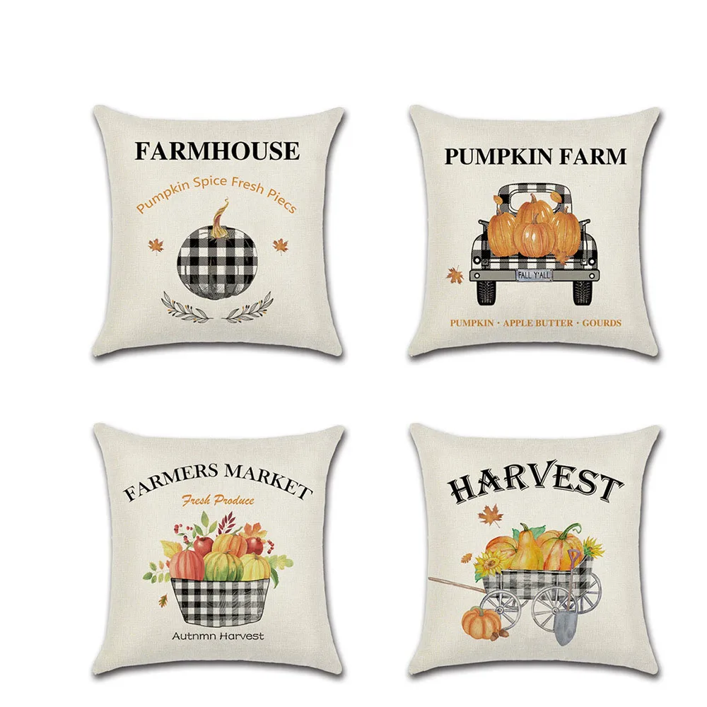 День благодарения постельное белье Чехол для подушки декоративные черный белый