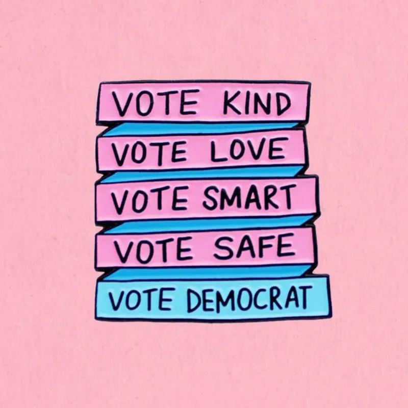 Голосовать демократический прогрессивный выбор эмаль отворот значок