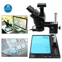 3 5x 90x trinocular stereo microscope set 1080p 14mp 16mp 21mp hdmi digital microscope camera for phone pcb soldering microscope