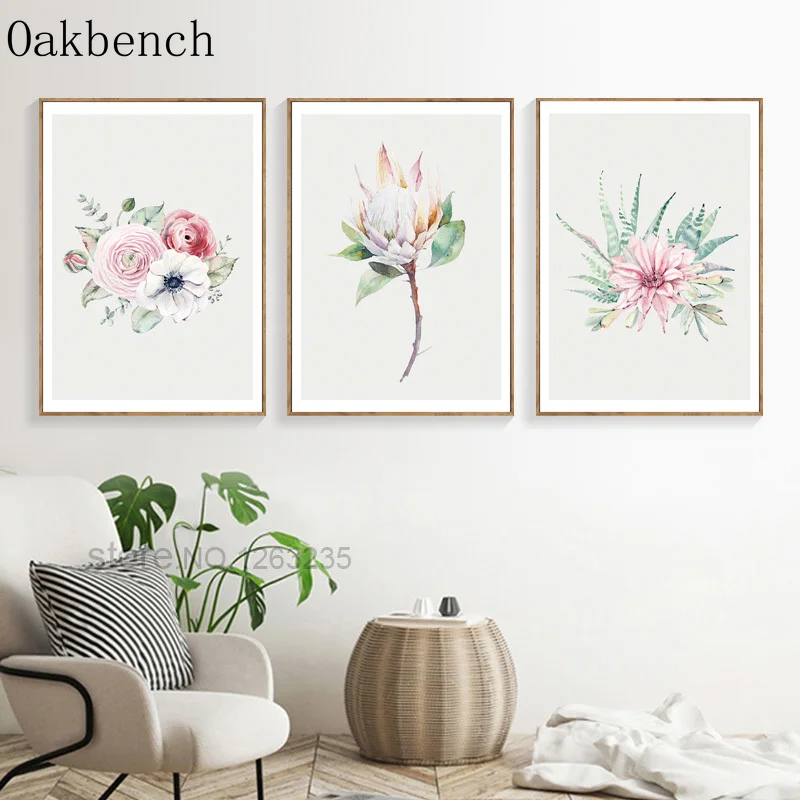 Скандинавский постер суккулентный холст настенные художественные растения