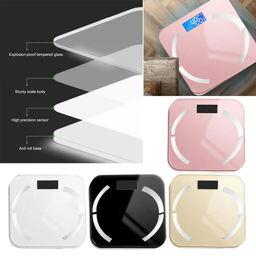 Цифровые весы BMI Bluetooth для измерения жира в теле умные калорий ванной анализатор