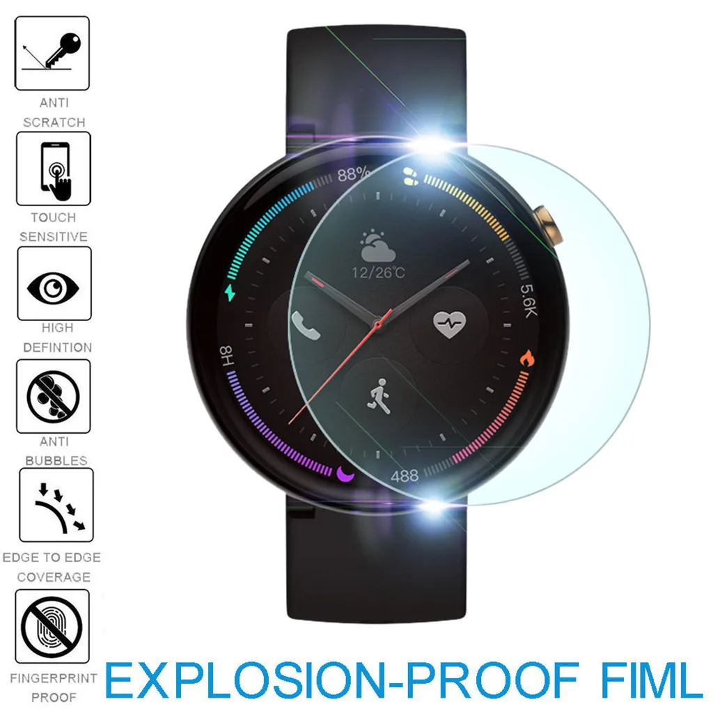 5 упаковок Взрывозащищенная защитная пленка из ТПУ для смарт-часов Amazfit A1807