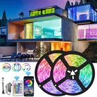 Светодиодная лента, водонепроницаемая, совместимая с Bluetooth, 2835 RGB, 5 м10 м15 м