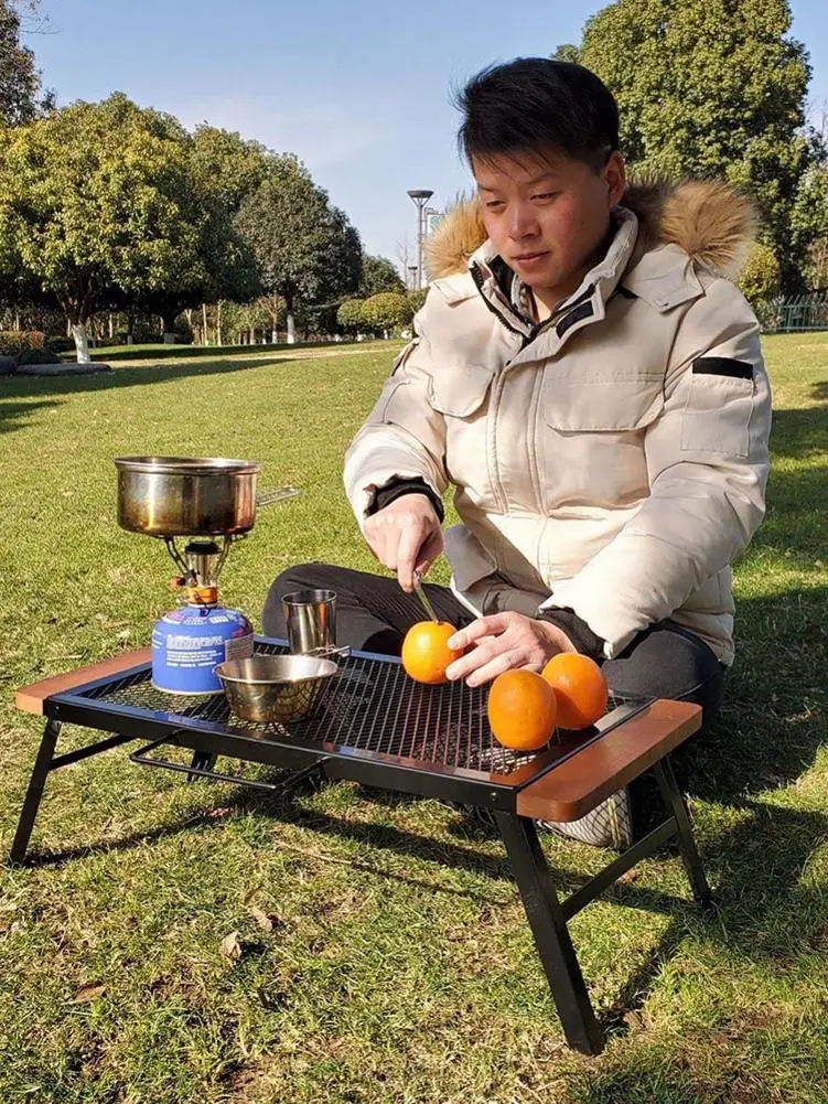 Уличный противоожоговой железный стол для барбекю удобный складной сетчатый с