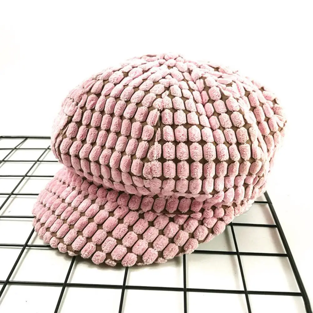 Зимние береты для женщин шерстяные Восьмиугольные женские плоские шапки подарки