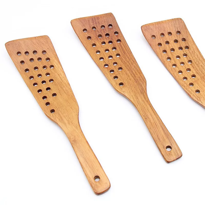 

24 Holes Non-Stick Pan Dedicated Wood Shovel Wok Spatula High Temperature Resistance Filter Shovel Kitchen Tools