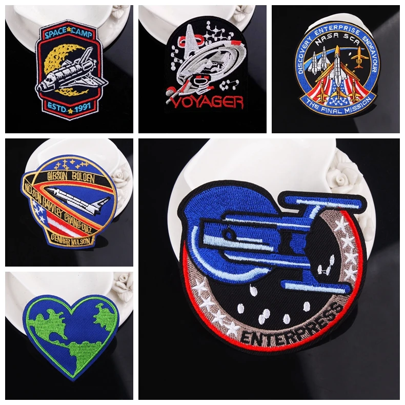 USS Enterprise патчи Железный на патч для одежды вышивка космический путь DIY звезды