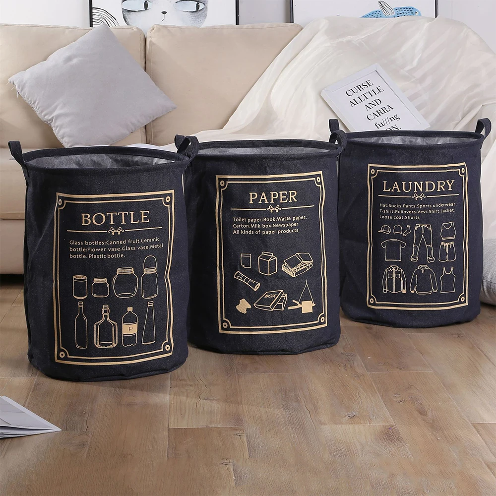 1pc Collapsible Laundry Storage Basket Waterproof Bucket Dirty Clothes Toys Hamper With Handle Large Capacity Sundries organizer | Дом и сад