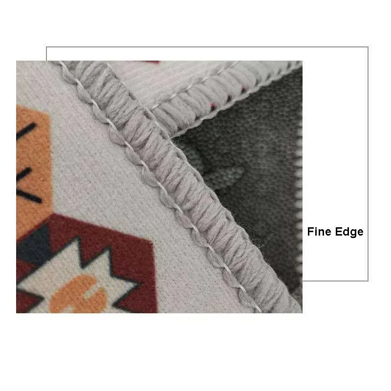 

Entrance Doormat Semicircle Dust Proof Anti Slip Door Mat Bohemia Ethnic Printing Kitchen Floor Mats Bedroom Carpet Rugs